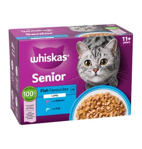 Whiskas Senior 11+ Fish Favourites in Jelly Wet Cat Food Pouches 12 x 85g