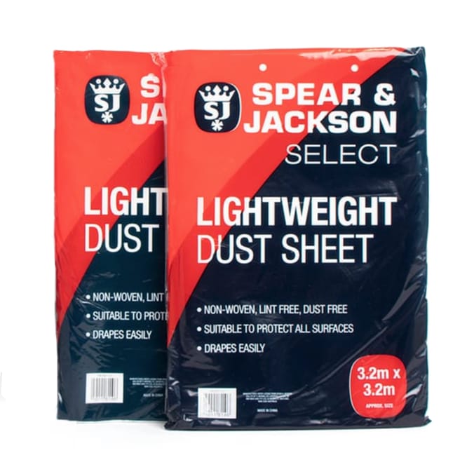 Spear & Jackson Select Lightweight 3.2m x 3.2m Dust Sheet x2