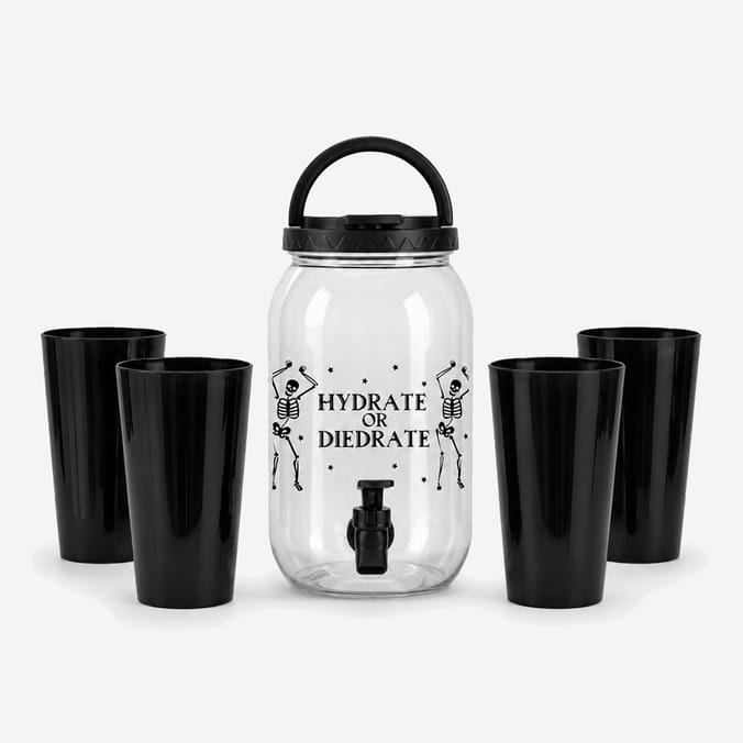 Haunted House Halloween Drink Dispenser With 4 Cups