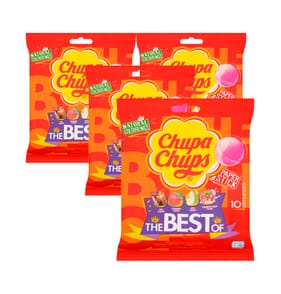 Chupa Chups The Best of 10 Assorted Flavour Lollipops 120g x4