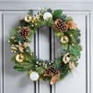 Festive Feeling 24" Indoor Decorated Pre-Lit Wreath