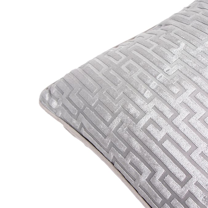 Home Collections Geo Velvet Cushion - Grey