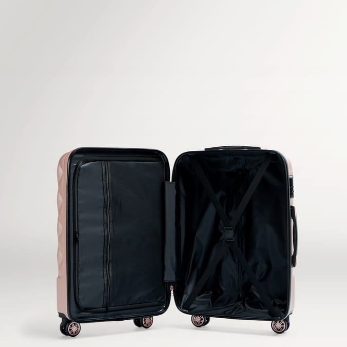Salisbury Embossed Quilted Shell Suitcase Set Of 3