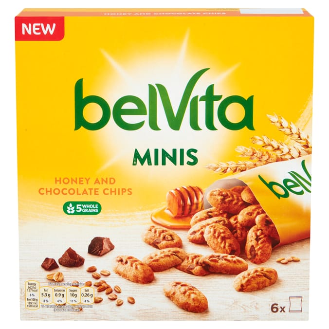 Belvita Minis 6 Honey and Chocolate Chips 210g