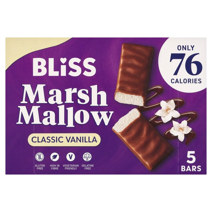 Bliss Marsh Mallow Classic Vanilla Bars 100g x12