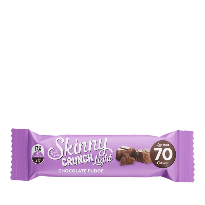 Skinny Crunch Light Chocolate Fudge 5 Bars Snack (Case of 10)