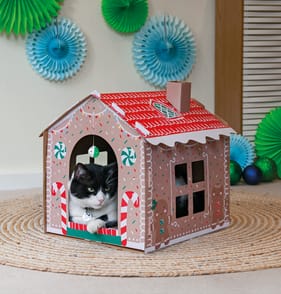 Festive Paws Cat Scratcher House