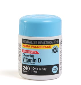 Revitalise Healthcare+ Vitamin D Chewable Tablets 240s - Raspberry Flavour