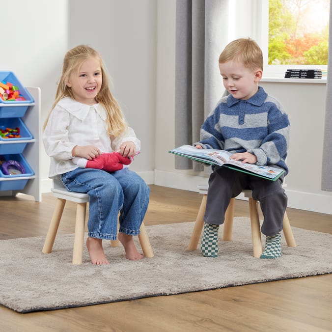 Liberty House Toys Kids White & Pinewood Chairs