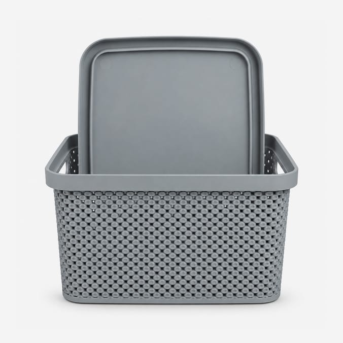 Diamond Storage Basket with Lid 7 Litre