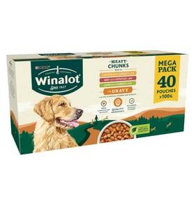 Winalot Meaty Chunks In Gravy Pouches Mega Pack 100g x40