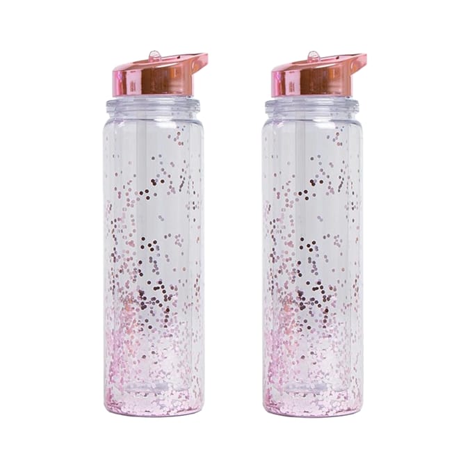 Dreamer Glitter Water Bottle 2 Pack - Pink