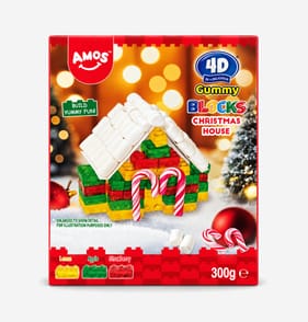Amos 4D Gummy Blocks Christmas House 300g