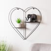 Home Collection Metal Wire Heart Shelf - Black