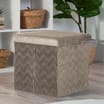 Home Collections Pleated Velvet Square Storage Ottoman