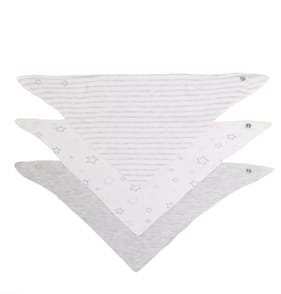 Pure Baby Bandana Bib 3 Pack - Grey