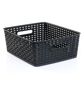 Utility Medium Patterned Storage Basket - Black