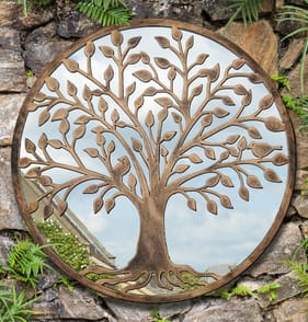  The Outdoor Living Collection Decorative Round Mirror - Tree 20"