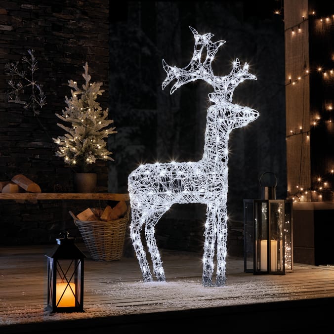 Prestige Light-Up Acrylic Reindeer - Cool White