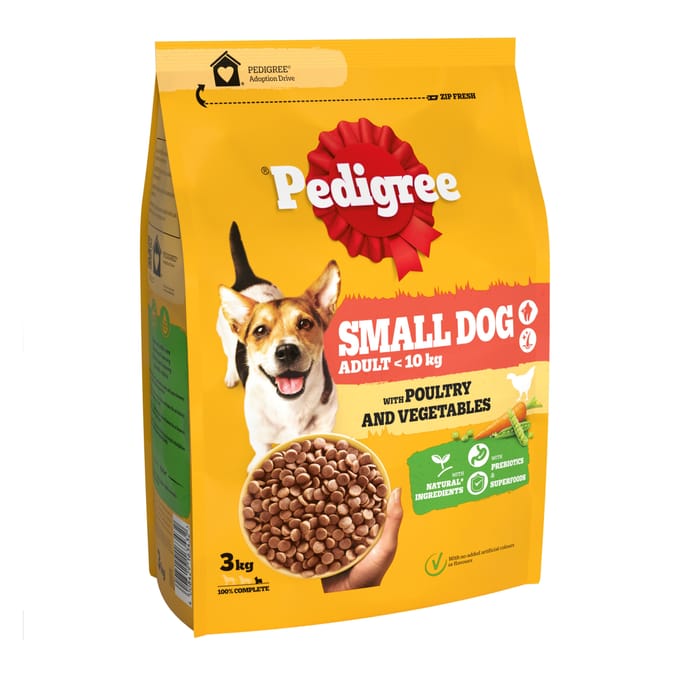 Pedigree Complete Adult Small Dog Dry 3kg - Poultry and Vegetables