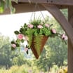Jardin Artificial Rose Cone Basket
