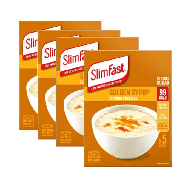 SlimFast Porridge Golden Syrup Flavour 5 Pack 29g x4 Home Bargains