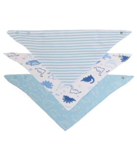 Pure Baby Bandana Bib 3 Pack - Blue