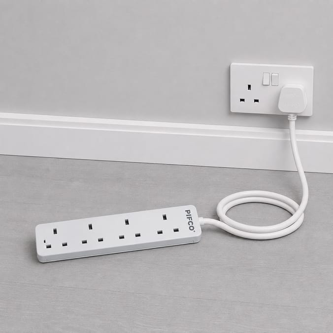 Pifco Extension Socket with Surge Protection 2m - 4 Way Gang