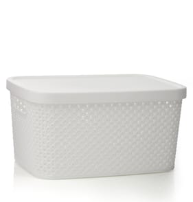 Diamond 3.5L Storage with Lid - White