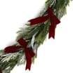 Festive Feeling 6ft Snowy Pine Red Bow Christmas Garland