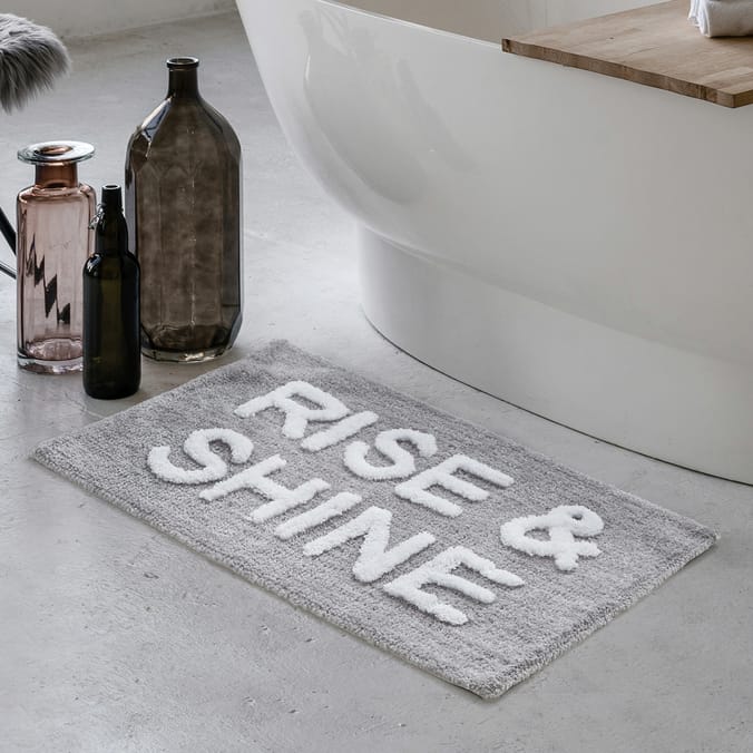 Bath Slogan Bath Mat - Rise & Shine