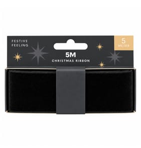 Festive Feeling 5 Metre Christmas Ribbon - Black