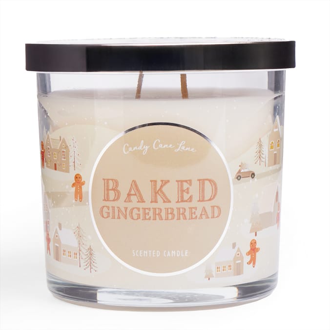 Candy Cane Lane Scented Candle 350g - Baked Gingerbread 