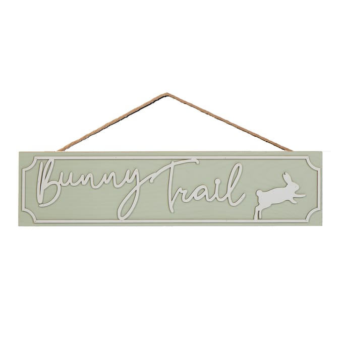 Spring Time Hanging Bunny Plaque