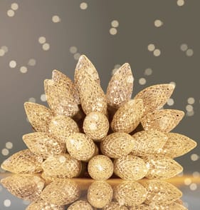 Prestige Mains Operated LED Pinecone String Lights - Gold