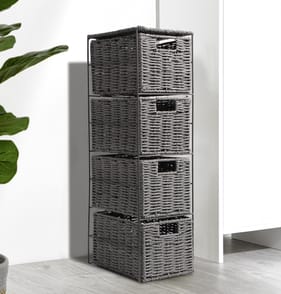 Home Collections 4 Drawer Paper Rope Unit - Grey