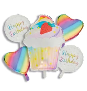 Lets Party Foil Balloon Cupcake Bouquet