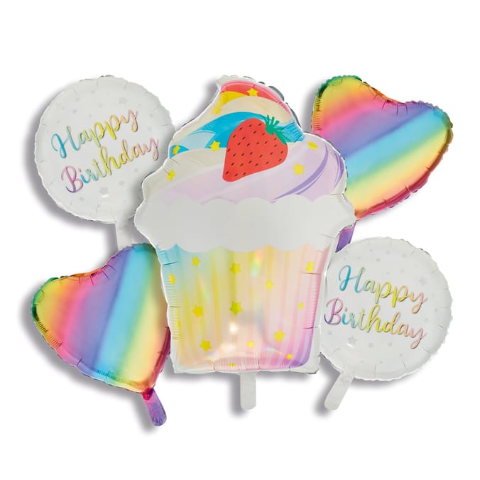 Lets Party Foil Balloon Cupcake Bouquet
