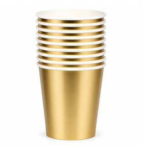 Let's Party Metallic Paper Cups 10 Pack - Gold
