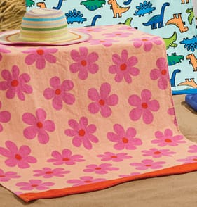 Hello Summer Kids Beach Towel - Flowers