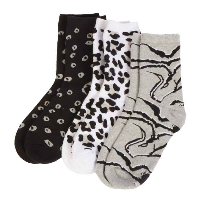 Originals Ladies Thermal Socks 3 Pack - Leopard Print