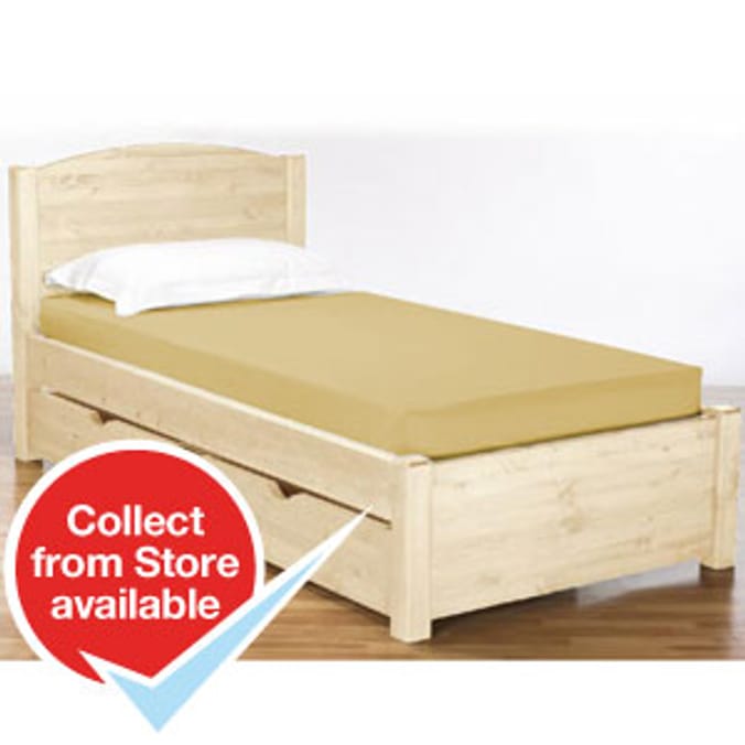 Single Easycare Fitted Sheet Biscuit Home Bargains