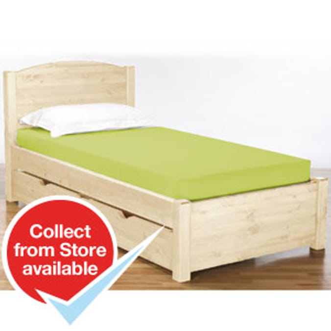 Single Easycare Fitted Sheet Olive Home Bargains