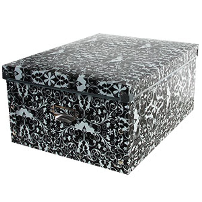 Small Flat Pack Storage Box Black Home Bargains