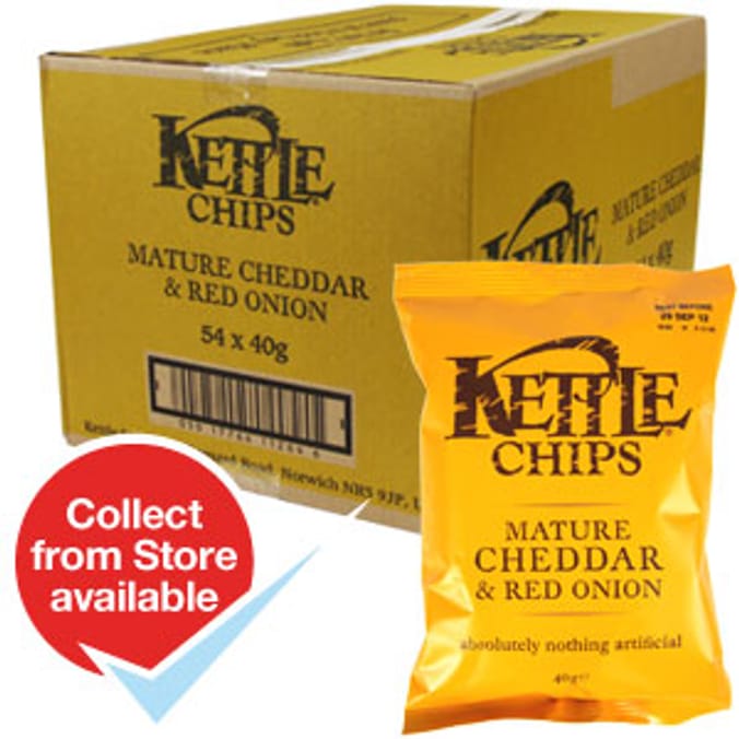 Kettle Chips Mature Cheddar & Red Onion (54 Bags) Home Bargains