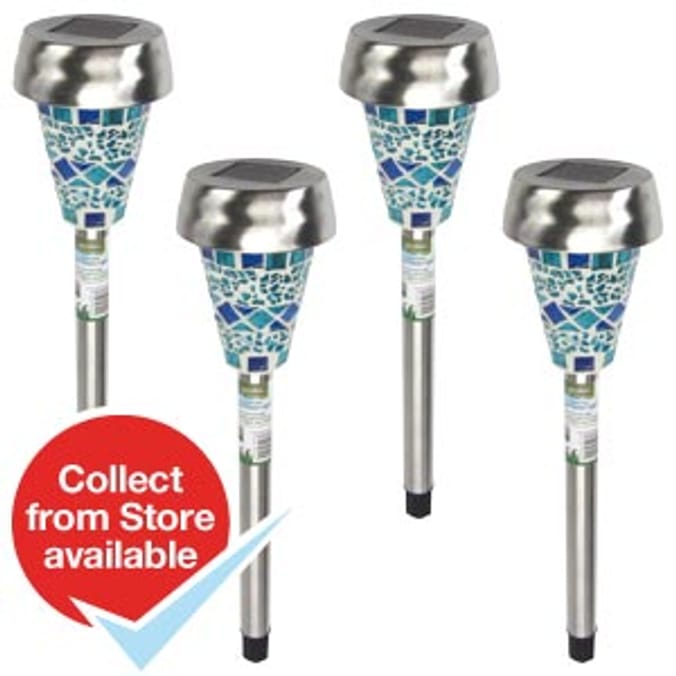 Garden Mosaic Solar Lights: Blue (Case of 4) 