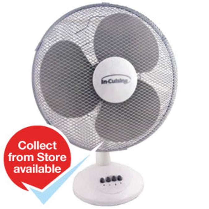InCuisine 12 Inch Oscillating Desk Fan Home Bargains