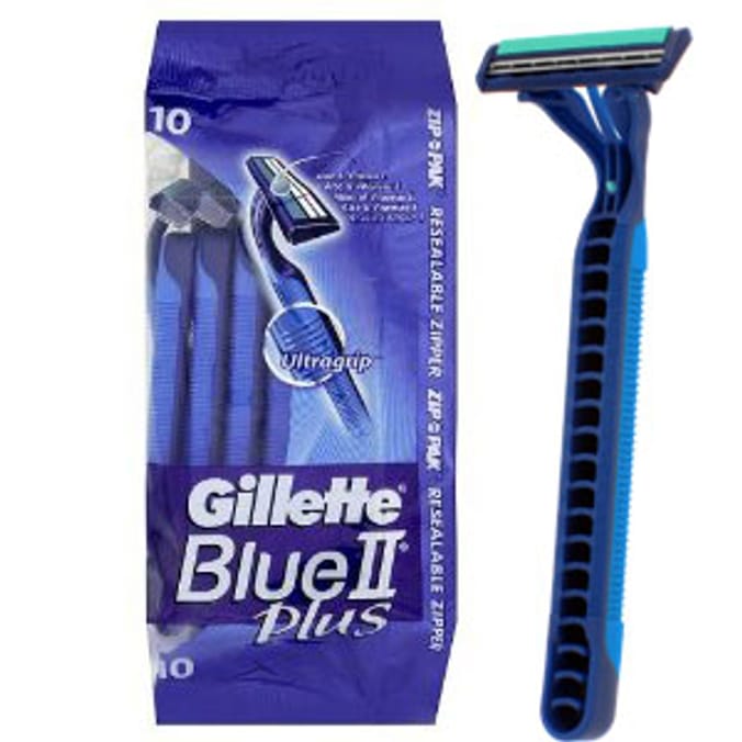 Gillette Blue II Plus Razor (Case of 3 x 10 Pack) Home Bargains