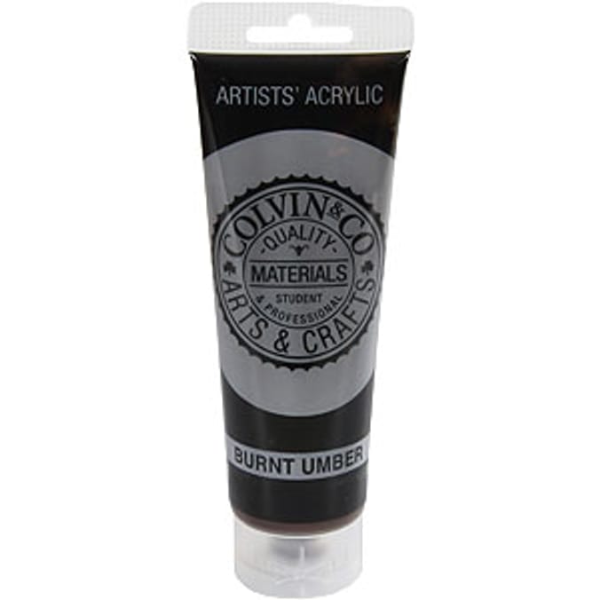 Artists' Acrylic Paint Burnt Umber (Case of 12 Tubes), paints, tubes