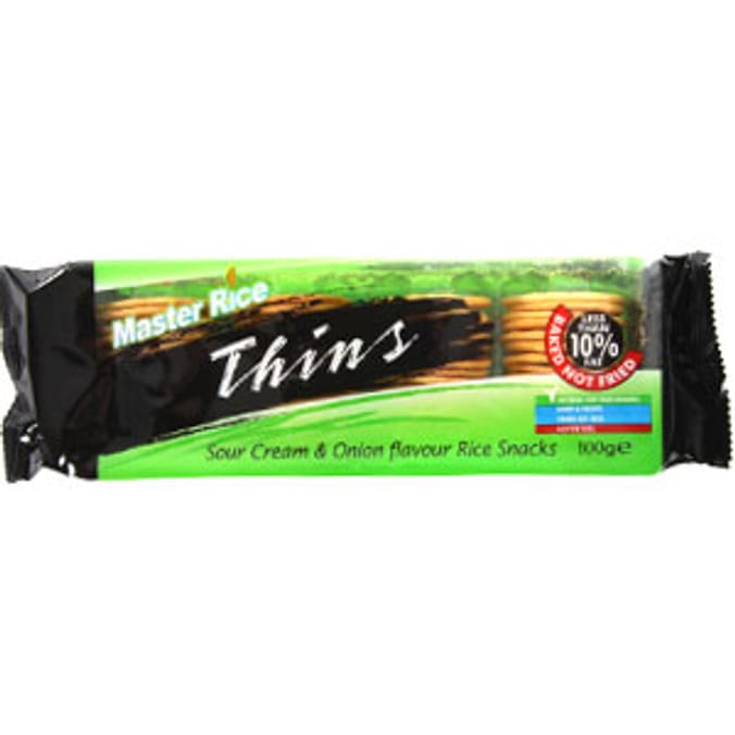 Master Rice Thins Sour Cream & Onion (Case of 12) Home Bargains